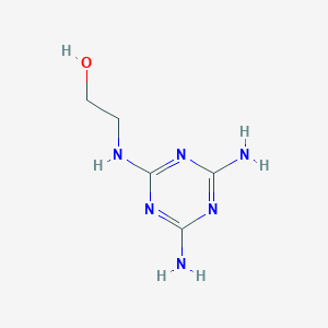 molecular formula C5H10N6O B13136146 2-[(4,6-Diamino-1,3,5-triazin-2-yl)amino]ethanol 