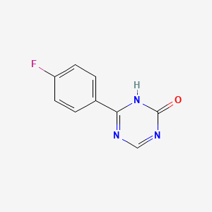 molecular formula C9H6FN3O B13136208 6-(4-Fluorophenyl)-1,3,5-triazin-2(1H)-one CAS No. 61709-00-0