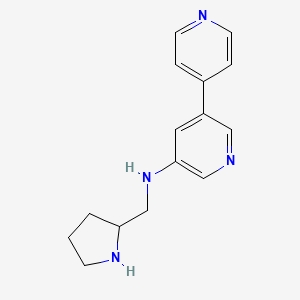 molecular formula C15H18N4 B13136218 [3,4'-Bipyridin]-5-amine, N-(2-pyrrolidinylmethyl)- CAS No. 821784-79-6