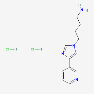 molecular formula C12H18Cl2N4 B13136321 4-(4-(Pyridin-3-yl)-1H-imidazol-1-yl)butan-1-aminedihydrochloride 