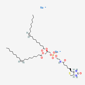 9-Octadecenoicacid(9Z)-,(1R)-1-[12-[(3aS,4S,6aR)-hexahydro-2-oxo-1H-thieno[3,4-d]imidazol-4-yl]-3-hydroxy-3-oxido-8-oxo-2,4-dioxa-7-aza-3-phosphadodec-1-yl]-1,2-ethanediylester,sodiumsalt