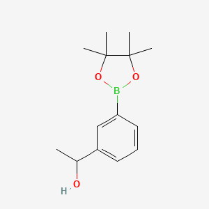 molecular formula C14H21BO3 B13136380 1-(3-(4,4,5,5-Tetramethyl-1,3,2-dioxaborolan-2-yl)phenyl)ethanol 