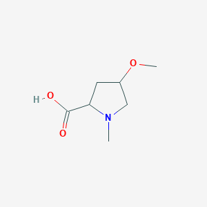 molecular formula C7H13NO3 B13136426 4-Methoxy-1-methylpyrrolidine-2-carboxylic acid 