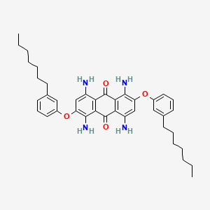 molecular formula C40H48N4O4 B13136441 1,4,5,8-Tetraamino-2,6-bis(3-heptylphenoxy)anthracene-9,10-dione CAS No. 88600-17-3