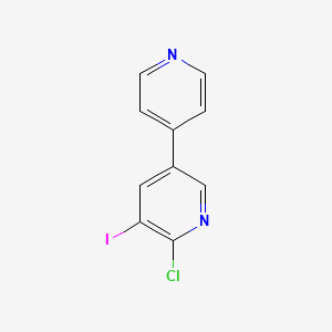 molecular formula C10H6ClIN2 B13136452 6-Chloro-5-iodo-3,4'-bipyridine 