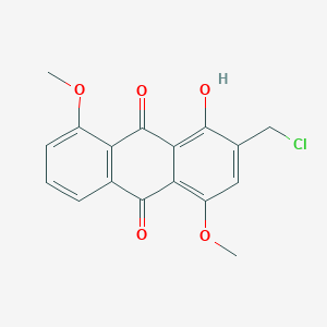 molecular formula C17H13ClO5 B13136477 2-(Chloromethyl)-1-hydroxy-4,8-dimethoxyanthracene-9,10-dione CAS No. 75963-94-9