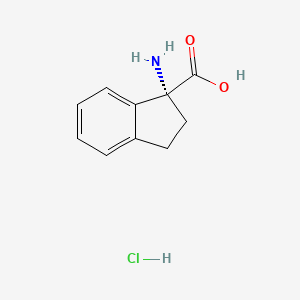 molecular formula C10H12ClNO2 B13136532 (R)-1-amino-2,3-dihydro-1H-indene-1-carboxylic acid hydrochloride 