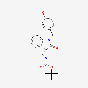 molecular formula C23H26N2O4 B13136542 Tert-butyl 1'-(4-methoxybenzyl)-2'-oxospiro[azetidine-3,3'-indoline]-1-carboxylate 