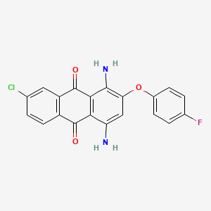 molecular formula C20H12ClFN2O3 B13136619 1,4-Diamino-7-chloro-2-(4-fluorophenoxy)anthracene-9,10-dione CAS No. 88605-31-6