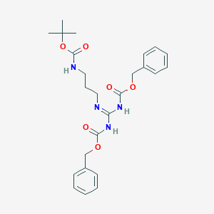 molecular formula C25H32N4O6 B13136627 tert-butyl N-[3-[bis(phenylmethoxycarbonylamino)methylideneamino]propyl]carbamate 