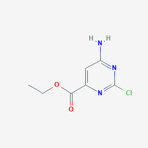 molecular formula C7H8ClN3O2 B13136651 Ethyl 6-amino-2-chloropyrimidine-4-carboxylate 