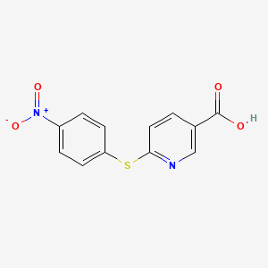 molecular formula C12H8N2O4S B13136655 6-((4-Nitrophenyl)thio)nicotinicacid 