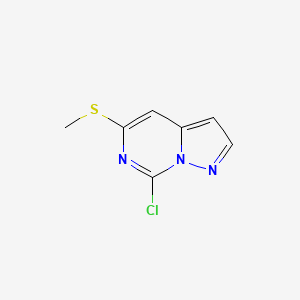 molecular formula C7H6ClN3S B13136663 7-Chloro-5-(methylthio)pyrazolo[1,5-c]pyrimidine 