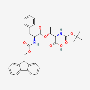 molecular formula C33H36N2O8 B13136678 Boc-Thr(Fmoc-Phe)-OH 