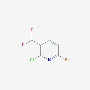 molecular formula C6H3BrClF2N B13136698 6-Bromo-2-chloro-3-(difluoromethyl)pyridine CAS No. 1806011-18-6