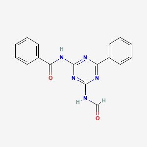 molecular formula C17H13N5O2 B13136738 N-(4-Formamido-6-phenyl-1,3,5-triazin-2-yl)benzamide CAS No. 111829-51-7