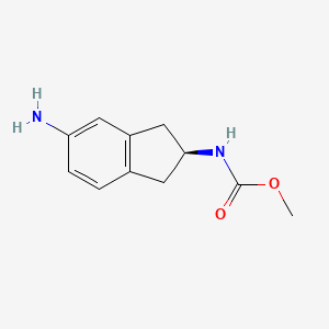 molecular formula C11H14N2O2 B1313674 (S)-甲基 5-氨基-2,3-二氢-1H-茚-2-基氨基甲酸酯 CAS No. 256397-59-8