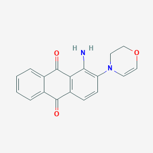 molecular formula C18H14N2O3 B13136747 1-Amino-2-(2,3-dihydro-4H-1,4-oxazin-4-yl)anthracene-9,10-dione CAS No. 91323-07-8