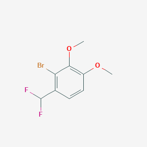 molecular formula C9H9BrF2O2 B13136750 2-Bromo-1-(difluoromethyl)-3,4-dimethoxybenzene 