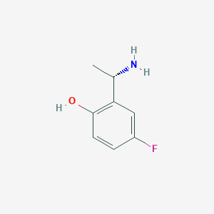 molecular formula C8H10FNO B13136753 (S)-2-(1-Aminoethyl)-4-fluorophenol 