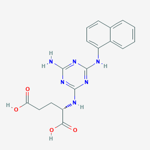 molecular formula C18H18N6O4 B13136803 N-{4-Amino-6-[(naphthalen-1-yl)amino]-1,3,5-triazin-2-yl}-L-glutamic acid CAS No. 62729-10-6