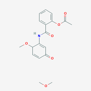 molecular formula C18H21NO6 B13136844 Methoxymethane;[2-[(6-methoxy-3-oxocyclohexa-1,4-dien-1-yl)carbamoyl]phenyl] acetate 