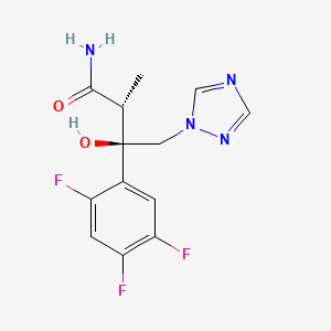 molecular formula C13H13F3N4O2 B13136864 (2R,3R)-3-Hydroxy-2-methyl-4-(1H-1,2,4-triazol-1-yl)-3-(2,4,5-trifluorophenyl)butanamide 