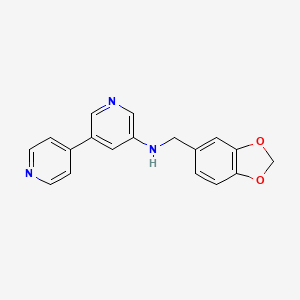 molecular formula C18H15N3O2 B13136898 [3,4'-Bipyridin]-5-amine, N-(1,3-benzodioxol-5-ylmethyl)- CAS No. 821784-19-4