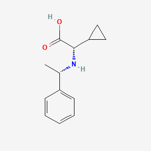 molecular formula C13H17NO2 B1313691 (S)-2-环丙基-2-(((S)-1-苯乙基)氨基)乙酸 CAS No. 281191-43-3