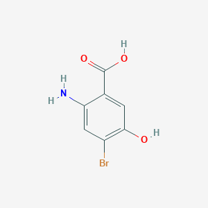 molecular formula C7H6BrNO3 B13136922 2-Amino-4-bromo-5-hydroxybenzoic acid 