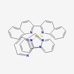 molecular formula C35H26N8Ru+2 B13136928 (2,2'-Bipyridine)(2,2'-biquinoline)((2-pyrimidyl)-1-pyrazole)ruthenium(II) 