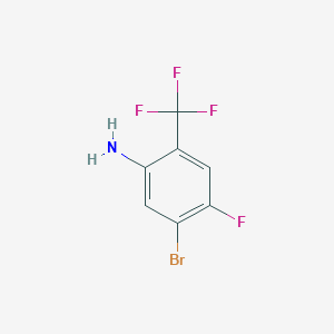 molecular formula C7H4BrF4N B13136964 5-Bromo-4-fluoro-2-(trifluoromethyl)aniline 