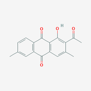 molecular formula C18H14O4 B13136974 2-Acetyl-1-hydroxy-3,6-dimethylanthracene-9,10-dione CAS No. 479482-90-1