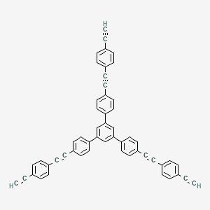 molecular formula C54H30 B13136978 1,3,5-tris[4-[2-(4-ethynylphenyl)ethynyl]phenyl]benzene 