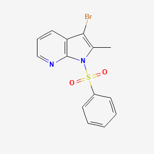 molecular formula C14H11BrN2O2S B1313698 3-溴-2-甲基-1-(苯磺酰基)-1H-吡咯并[2,3-B]吡啶 CAS No. 744209-37-8