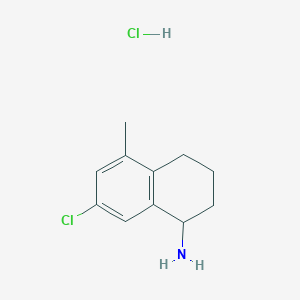 molecular formula C11H15Cl2N B13137014 7-Chloro-5-methyl-1,2,3,4-tetrahydronaphthalen-1-amine hydrochloride 