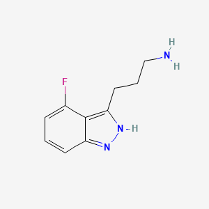 molecular formula C10H12FN3 B13137059 3-(4-Fluoro-1H-indazol-3-yl)propan-1-amine 