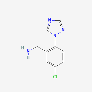 molecular formula C9H9ClN4 B1313707 (5-氯-2-(1H-1,2,4-三唑-1-基)苯基)甲胺 CAS No. 404922-72-1