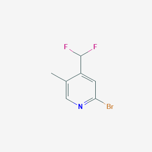 molecular formula C7H6BrF2N B13137149 2-Bromo-4-(difluoromethyl)-5-methylpyridine 