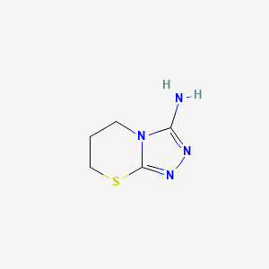 molecular formula C5H8N4S B1313721 6,7-二氢-5H-[1,2,4]三唑并[3,4-b][1,3]噻嗪-3-胺 CAS No. 639782-44-8