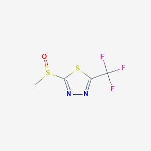 molecular formula C4H3F3N2OS2 B1313738 2-(甲基亚磺酰基)-5-(三氟甲基)-1,3,4-噻二唑 CAS No. 65439-30-7