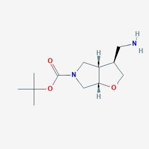 molecular formula C12H22N2O3 B13137429 tert-butyl (3S,3aS,6aS)-3-(aminomethyl)-2,3,3a,4,6,6a-hexahydrofuro[2,3-c]pyrrole-5-carboxylate 