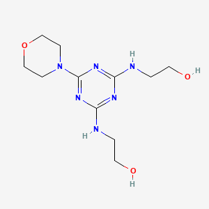 molecular formula C11H20N6O3 B13137634 Ethanol, 2,2'-[[6-(4-morpholinyl)-1,3,5-triazine-2,4-diyl]diimino]bis- CAS No. 62192-68-1