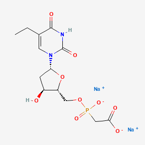 Sodium 2-((((2R,3S,5R)-5-(5-ethyl-2,4-dioxo-3,4-dihydropyrimidin-1(2H)-yl)-3-hydroxytetrahydrofuran-2-yl)methoxy)oxidophosphoryl)acetate