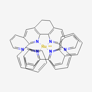 2-Pyridin-2-ylpyridine;2-quinolin-2-ylquinoline;ruthenium(2+);3,5,20,22-tetrazapentacyclo[12.8.0.02,11.04,9.016,21]docosa-1(14),2(11),3,5,7,9,15,17,19,21-decaene