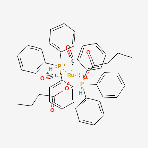 molecular formula C46H46O6P2Ru+2 B13137709 Di(butyrato)dicarbonylbis(triphenylphosphine)ruthenium 