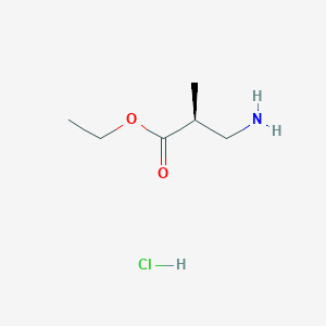 molecular formula C6H14ClNO2 B13137720 (S)-Ethyl3-amino-2-methylpropanoatehydrochloride 