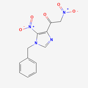 molecular formula C12H10N4O5 B1313793 1-(1-苄基-5-硝基-1H-咪唑-4-基)-2-硝基乙酮 CAS No. 69195-97-7