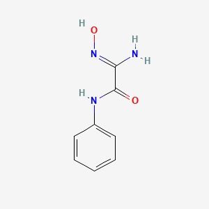 molecular formula C8H9N3O2 B13138078 Acetamide, 2-amino-2-hydroximino-N-phenyl- 