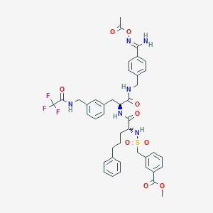 L-Phenylalaninamide, N-[[[3-(methoxycarbonyl)phenyl]methyl]sulfonyl]-5-phenyl-D-norvalyl-N-[[4-[[(acetyloxy)amino]iminomethyl]phenyl]methyl]-3-[[(2,2,2-trifluoroacetyl)amino]methyl]-